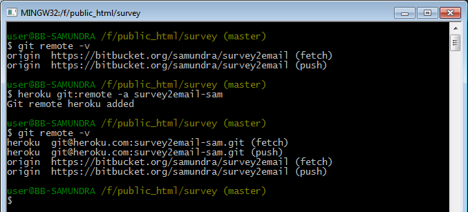 Add git repository to heroku